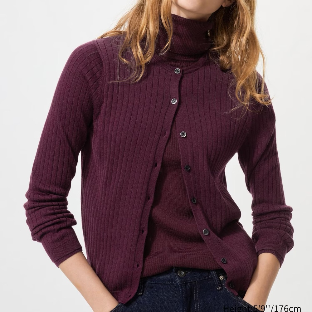 Uniqlo Merino Ribbed Short Cardigan